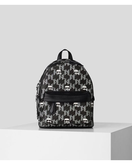 Karl Lagerfeld Black K/ikonik Monogram Small Backpack