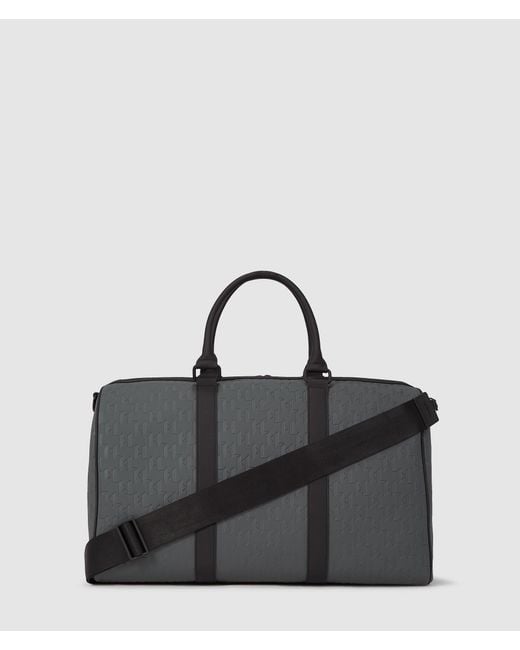 Karl Lagerfeld Black K/Monogram Weatherproof Weekender Bag for men