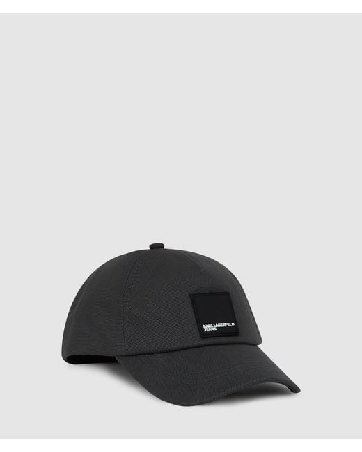 KL Jeans Black Logo Patch Cap for men