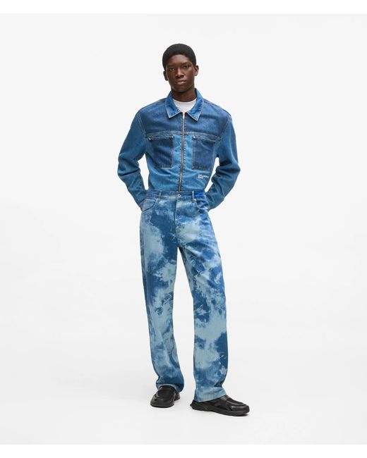 KL Jeans Blue Bleached Relaxed Jeans for men