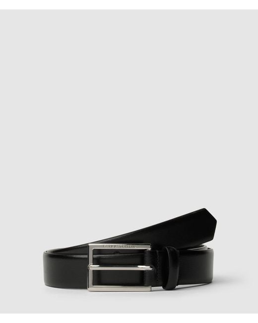 Karl Lagerfeld Black Classic Leather Belt