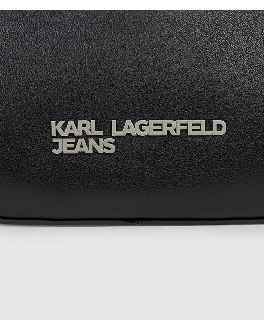 KL Jeans Black Rounded Leather Top Handle Bag