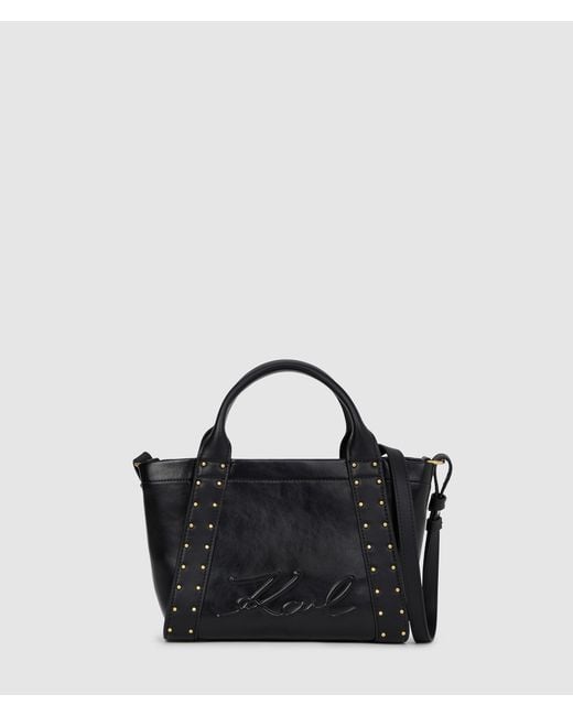 Karl Lagerfeld Black K/Ville Small Studded Tote Bag