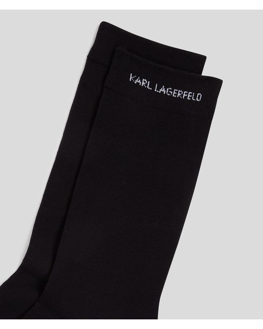 Karl Lagerfeld Black K/essential Socks – 2 Pack