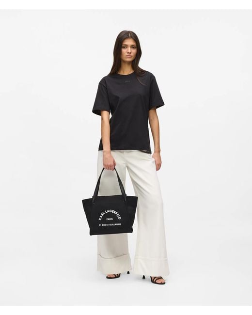 Karl Lagerfeld Black Rue St-Guillaume Winged Tote Bag
