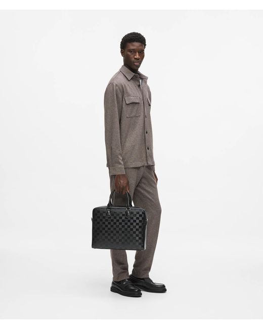 Sac Pour Ordinateur Portable Monogram À Motif Damier, Homme, Taille Karl Lagerfeld pour homme en coloris Black