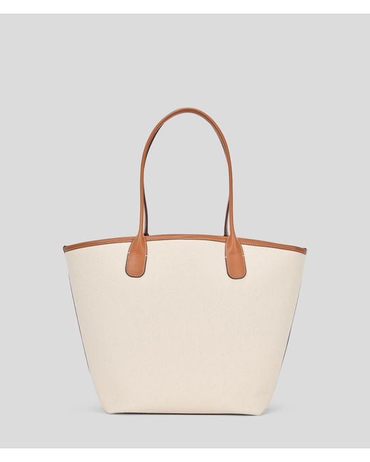 Karl Lagerfeld Natural Hotel Karl Medium Canvas Tote Bag