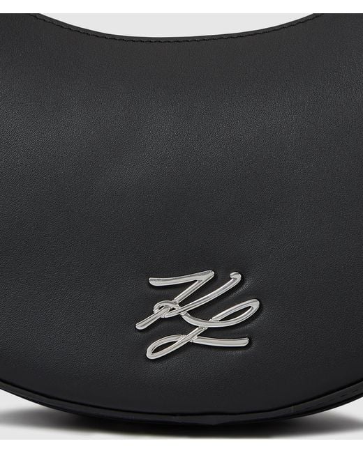 Karl Lagerfeld Black K/Autograph Moon Bow Crossbody Bag