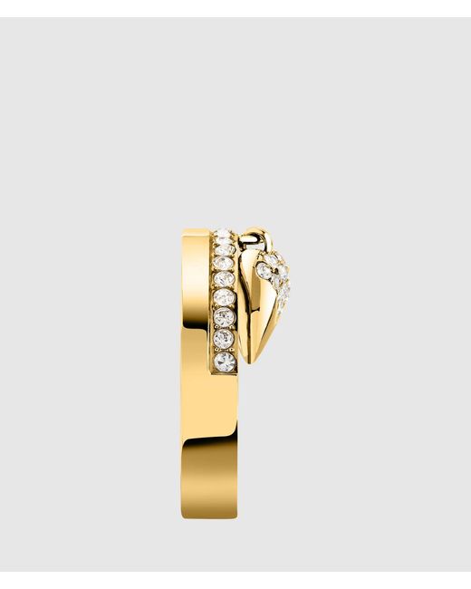 Karl Lagerfeld Metallic Hanging Heart Charm Ring