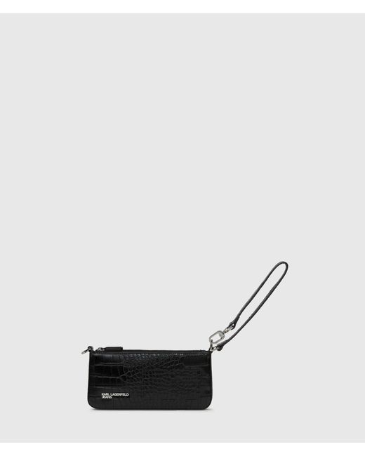 KL Jeans Black Transformable Croco Pouch