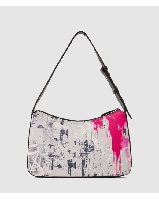 KL Jeans Pink Graffiti Print Shoulder Bag, Multicoloured