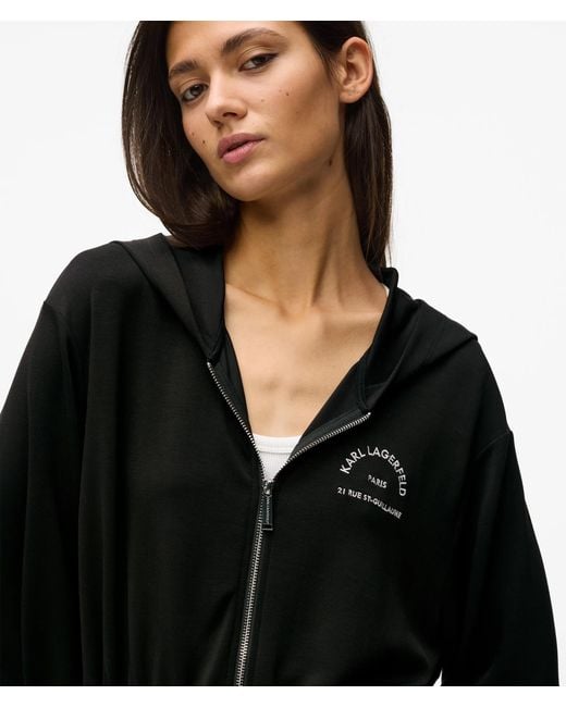 Karl Lagerfeld Black Rue St-Guillaume Zip-Up Hoodie