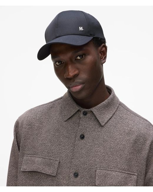 Karl Lagerfeld Black Monogram Baseball Cap for men
