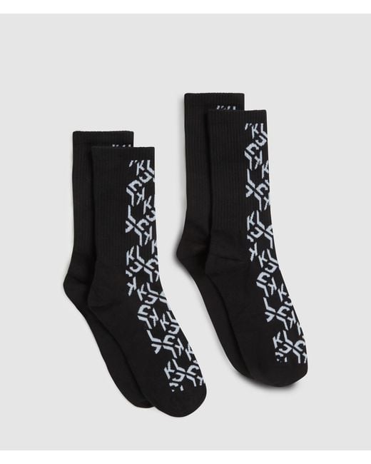 KL Jeans Black Monogram Socks