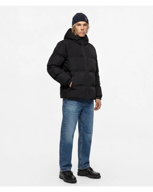KL Jeans Black Logo Puffer Jacket for men