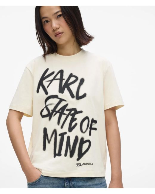 KL Jeans White Regular‑Fit Karl Quote T-Shirt