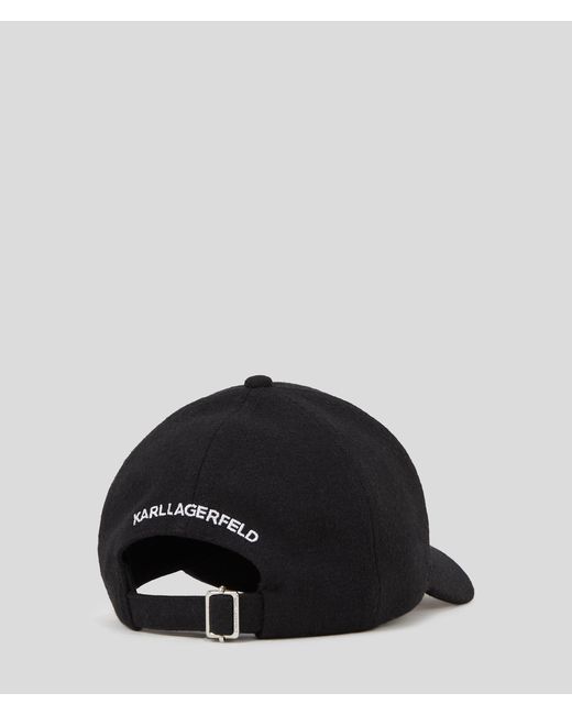 Karl Lagerfeld Black Ikon Wool Cap