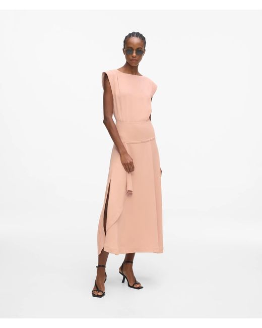 Karl Lagerfeld Pink Frill Hem Maxi Dress