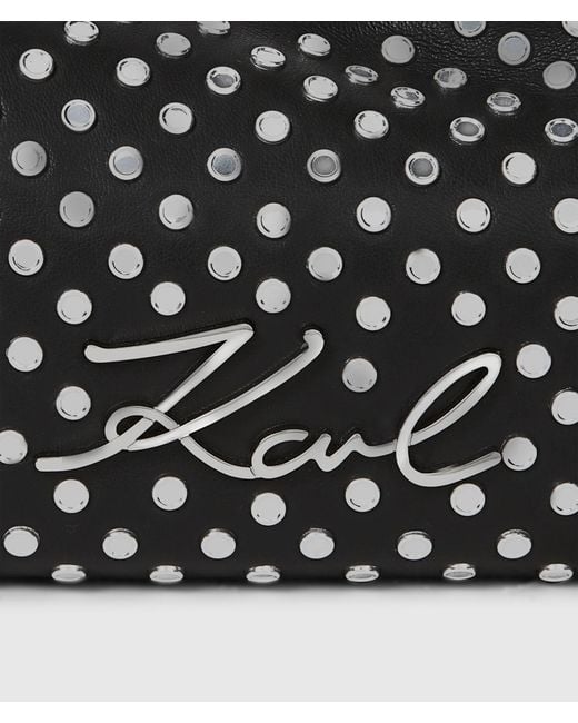 Karl Lagerfeld Black K/Soiree Mini Studded Top Handle Bag