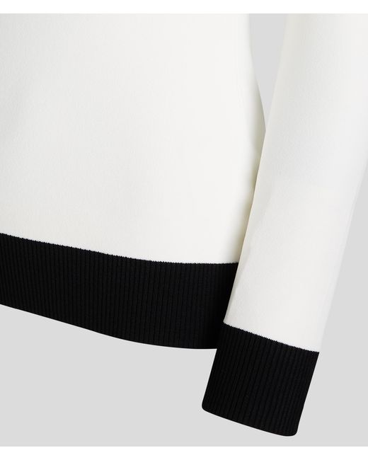 Karl Lagerfeld White Karl Logo Turtleneck Sweater