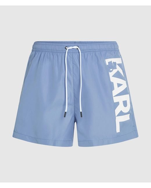 Karl Lagerfeld Blue Logo Short Boardshorts for men