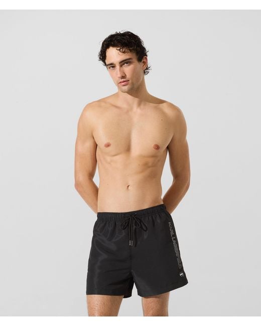 Karl Lagerfeld Green Ikon Metallic Boardshorts for men
