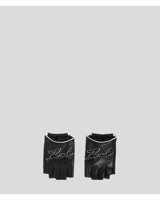 Karl Lagerfeld Black K/signature Fingerless Gloves