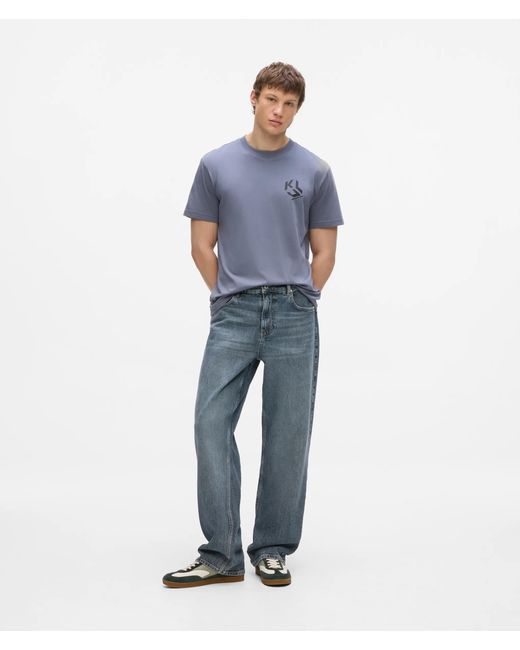 KL Jeans Blue Baggy Tinted Jeans for men
