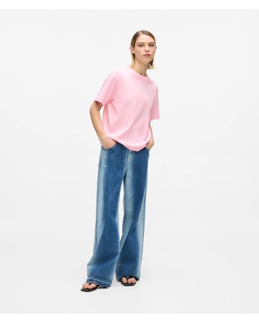 KL Jeans Pink Regular-Fit Frame Logo T-Shirt