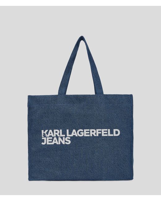 Karl Lagerfeld Blue Logo Denim Shopper