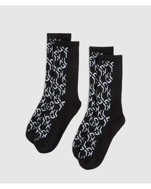 KL Jeans Black Monogram Socks for men