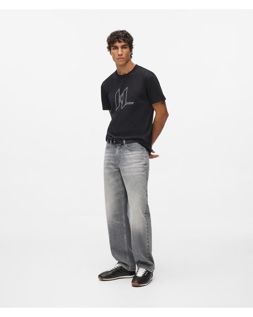 Karl Lagerfeld T-Shirt Mit Karl Dna-Nieten, Herren, Größe in Black für Herren