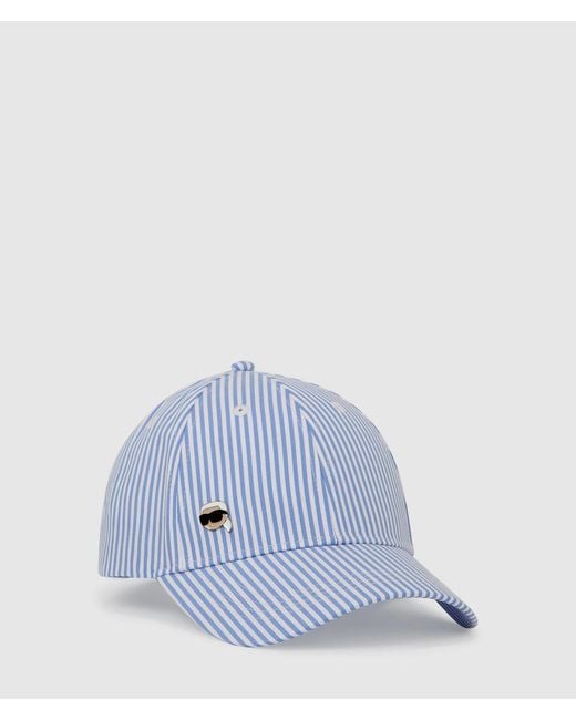 Karl Lagerfeld Blue Ikon Striped Cap