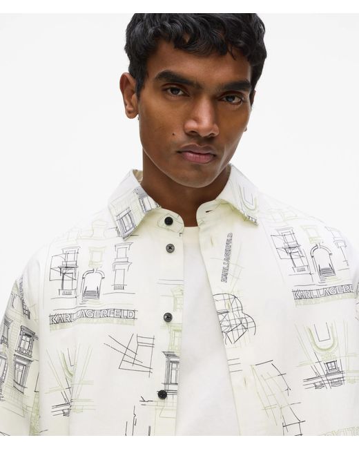 Karl Lagerfeld White Maison De Karl Short‑Sleeved Shirt for men