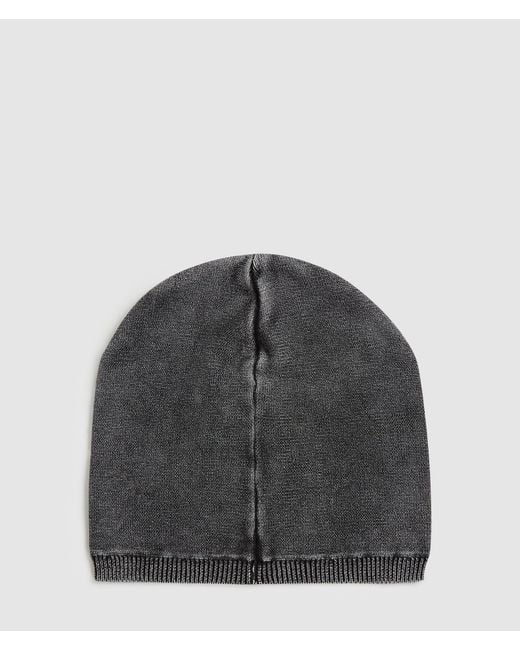 KL Jeans Gray Washed Logo Patch Beanie