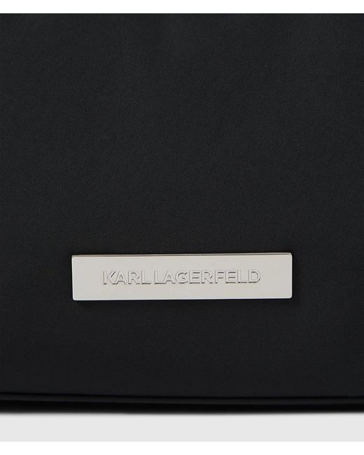 Karl Lagerfeld Black Ikon Nylon Charm Shoulder Bag