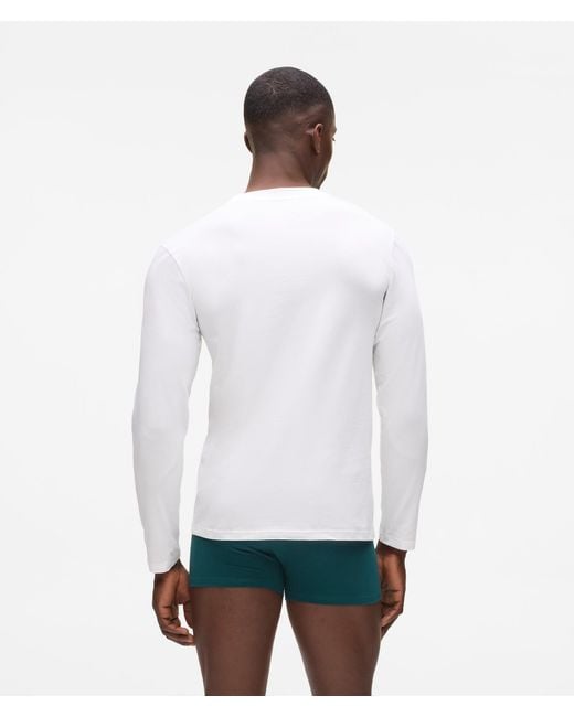 Karl Lagerfeld Blue Lounge Long-Sleeved T-Shirt – 2 Pack for men