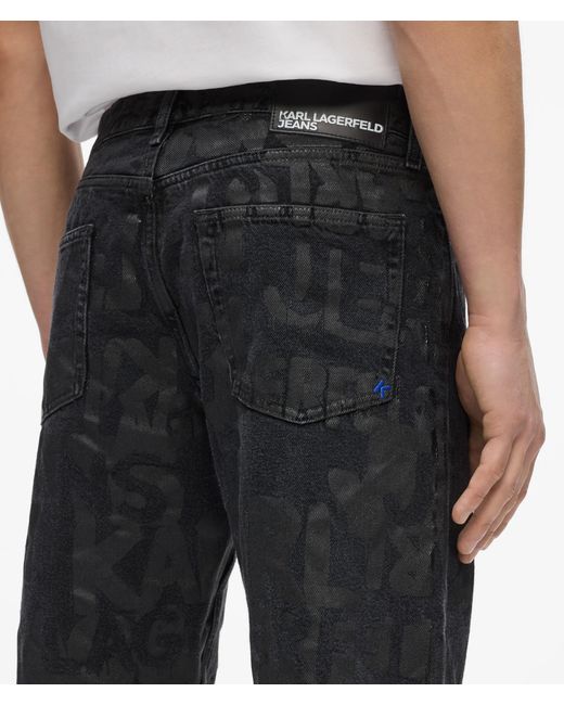 KL Jeans White Logo Print Straight Jeans for men