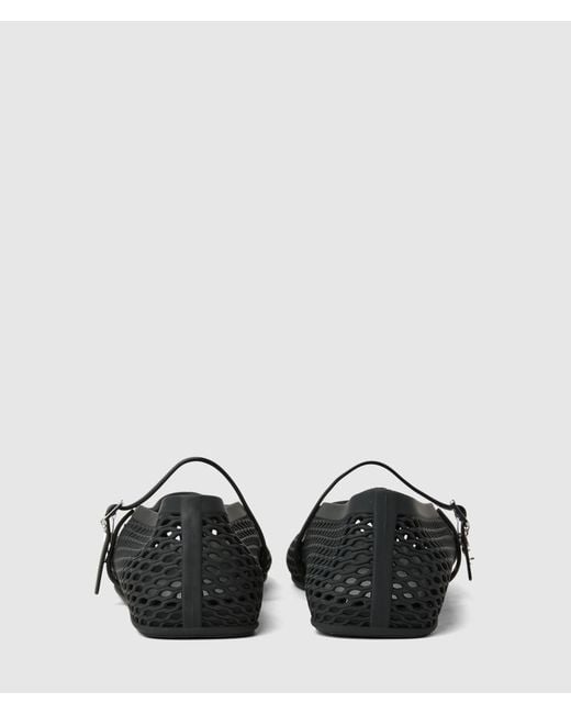 Karl Lagerfeld Black Jelly Ballet Strap Pumps