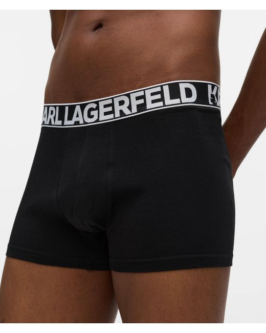 Karl Lagerfeld Black Bold Logo Trunks for men
