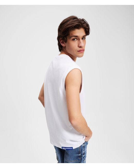 KL Jeans White Box Logo Tank Top for men