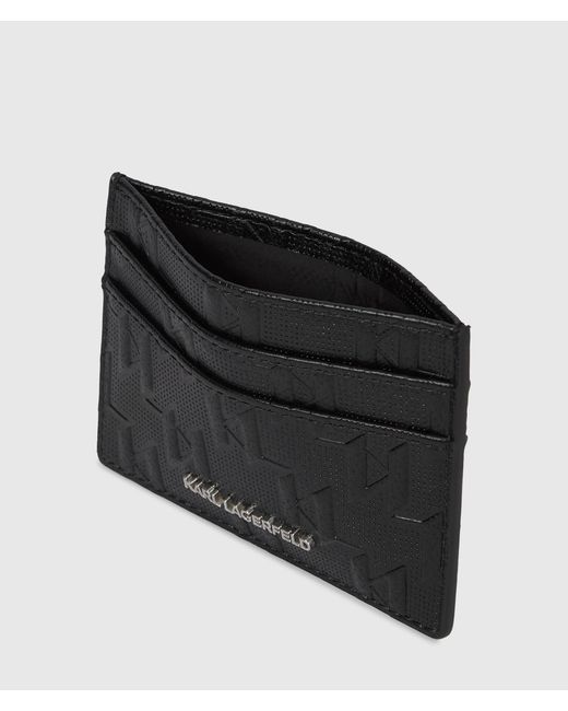 Karl Lagerfeld Black K/Monogram Perforated Cardholder for men