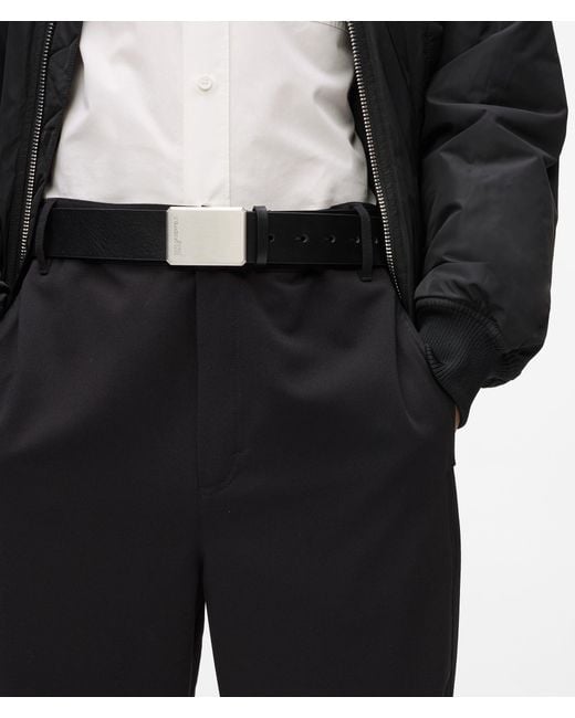 KL Jeans Black Logo Leather Belt for men