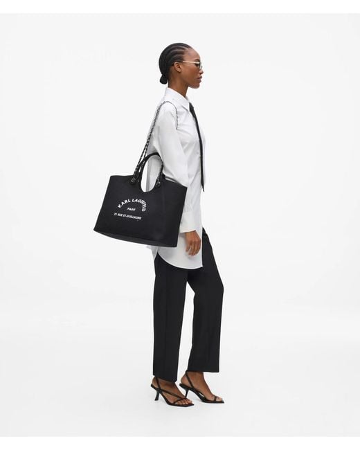 Karl Lagerfeld Black Exclusive Rue St-Guillaume Chain Shopper