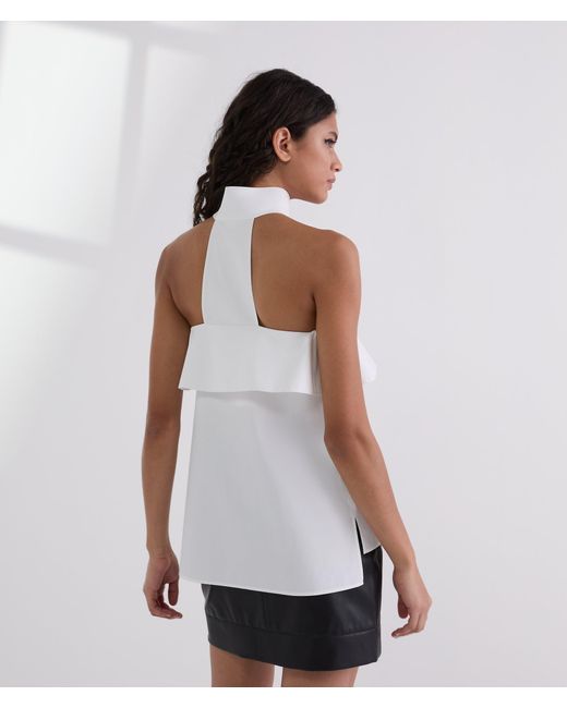 Karl Lagerfeld White Strapless Poplin Shirt