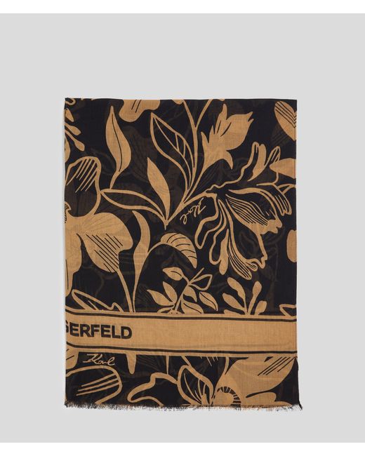 Karl Lagerfeld Metallic K/Essential All-Over-Print-Schal, Frau, Größe