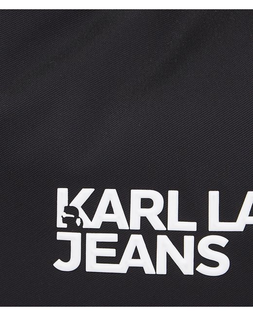 KL Jeans Black Logo Nylon Moon Shoulder Bag