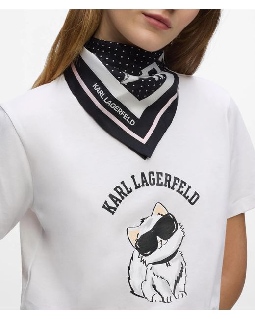 Karl Lagerfeld White Exclusive Ikon Choupette Graphic T-Shirt