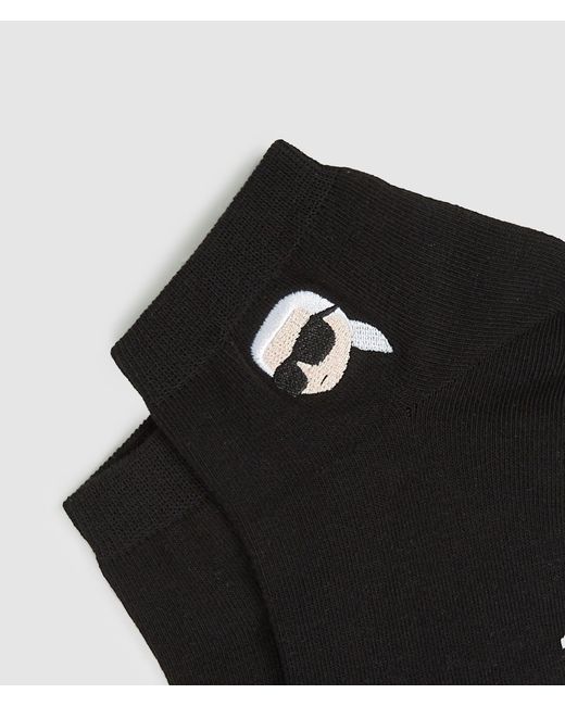 Karl Lagerfeld Black Ikon Short Socks – 3-Pack for men