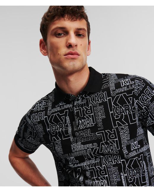 Karl Lagerfeld Black Karl Polo Shirt for men